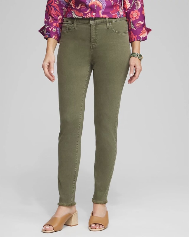 Girlfriend Fray Hem Ankle Jeans - image 1